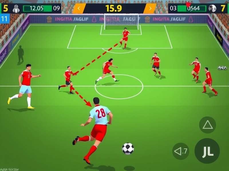 Agile Kick Star gameplay screenshot showing football action